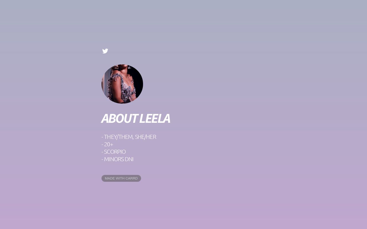 Carrd profile picture for @leela